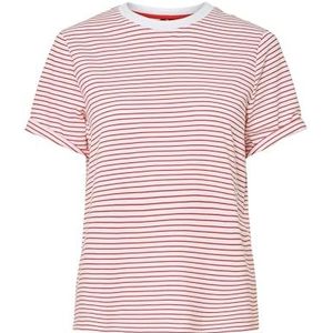 Pcria - Ss Fold Up Tee - T-shirt - Wit - Katoen - Normale Pasvorm - Korte Mouwen