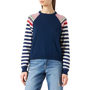 Desigual Dames JERS_epshody Front Plain Sweater, Blauw, XL