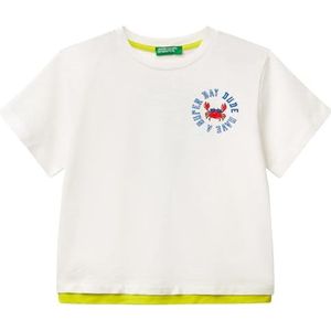 United Colors of Benetton T-shirt voor kinderen en jongeren, Wit, 12 mesi