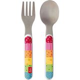 SIGIKID 24870 Bestekset Rainbow Rabbit Rainbow Rabbit voor meisjes en jongens, bestekset vork en lepel, aanbevolen vanaf de geboorte, meerkleurig