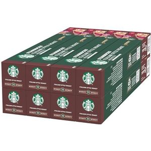 STARBUCKS Italian Style Roast by Nespresso, Dark Roast, Koffiecapsules 8 x 10 (80 Capsules)