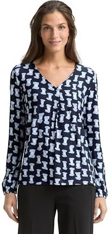 Tom Tailor - Loose Fit Shirt - Viscosemix - Lange Mouwen - All-over Motief