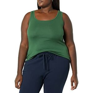 Amazon Essentials Tanktop voor dames (verkrijgbaar in grote maten), bosgroen, 2X