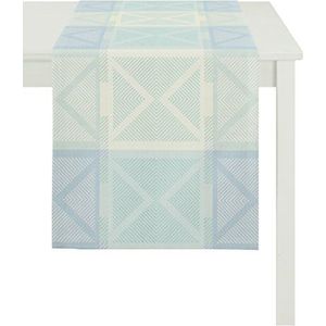 Apelt lopers, polyester, lichtblauw/turquoise, 44 x 140 x 0,5 cm