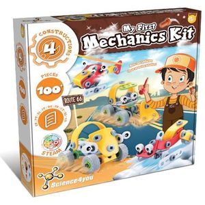 Science4you - Primaire Mechanische Constructiekit voor Kinderen +4 jaar - Bouwspel met 6 bouwgroepen, inclusief helikopter en ride-on auto - Knutselen, educatief spel voor kinderen van 4-8 jaar