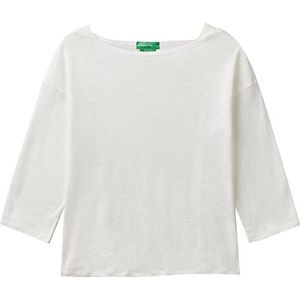 United Colors of Benetton T-Shirt M/L 3S1ME16B0, wit optisch 101, L dames, optisch wit 101, L
