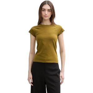 TOM TAILOR Denim T-shirt voor dames, 37798 - Warm Moss Green, XL