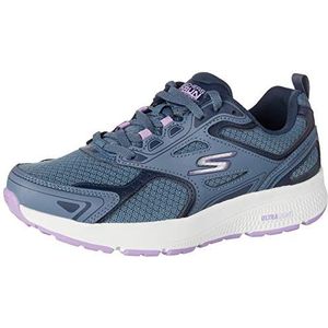 Skechers Heren Go Run Consistent Sneaker, Blauw Leer Paars Trim, 39 EU