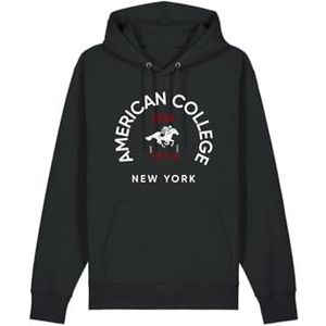 AMERICAN COLLEGE USA Heren slip-on sweatshirt, zwart, maat S, ontspannen, Zwart, S