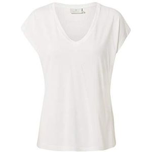KAFFE KAlise T-shirt voor dames, korte mouwen, V-hals, basic shirt, bruin, S