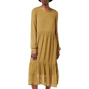 KAFFE Damesjurk, lange mouwen, onder de knie, casual, dames, Komijn, 32