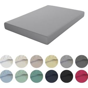 ECOMMERC3 Hoeslaken, extra zacht en comfortabel, voor bedden van 120 cm, zilvergrijs, gemaakt in Spanje, verstelbaar, gemakkelijk te wassen en duurzaam