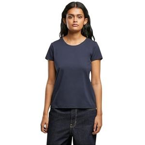 Build Your Brand Dames T-shirt Ladies Sorona Regular Tee, Basic T-shirt voor vrouwen, regular fit, maten XS - 5XL, Donkerblauw, XXL