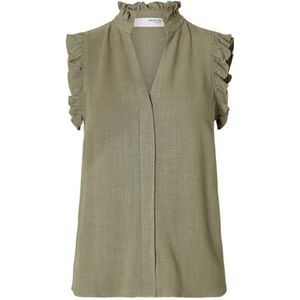 Blouse - Gevoerde Zoom - Viscose - Mélange - Mouwloos