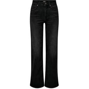 Bestseller A/S ONLMADISON Blush HW Wide DNM CRO099 NOOS jeansbroek, gewassen zwart, S/30, Washed Black, S/30L