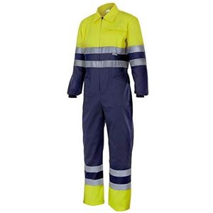 VELILLA P15170XL Tweekleurige overall, hoge zichtbaarheid, marineblauw en neongeel, maat 2XL