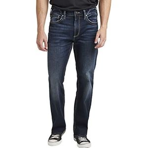 Silver Jeans Co. Zac Relaxed Fit Straight Leg Jeans voor heren, dark wash sdk350, 38W x 34L