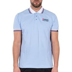 ALPHA INDUSTRIES Contrast Poloshirt met korte mouwen voor heren, lichtblauw, L