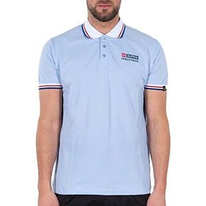 ALPHA INDUSTRIES Contrast Poloshirt met korte mouwen voor heren, lichtblauw, L