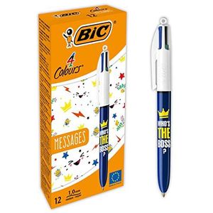 BIC Balpen, 4 kleuren, spreuken