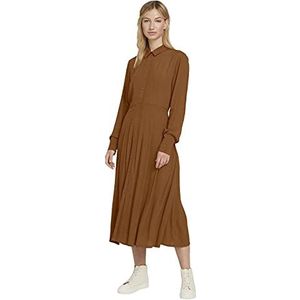 TOM TAILOR Denim Dames Midi-hemdjurk 1027468, 26680 - Amber Brown, S