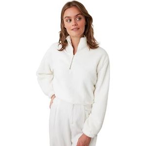 Trendyol Sweatshirt - Bruin - Crop, Ecru, L