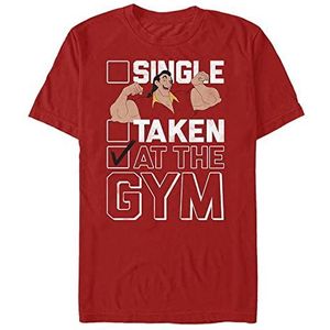 Disney Beauty & The Beast - At The Gym Unisex Crew neck T-Shirt Red L