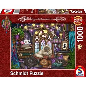 Schmidt Spiele 59990 Brigid Ashwood, middagthee met katten, puzzel met 1000 stukjes