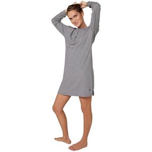 Petit Bateau - A0AXV - Nachthemd - Smoking/Marshmallow - Lange Mouwen