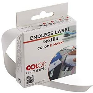 COLOP Textieletiketten voor COLOP e-mark, om op te strijken, eindeloos label 14 mm x 8 m rol, sterk hechtend en duurzaam, voor textieloppervlakken, 15543
