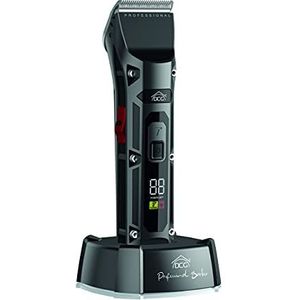 DCG HSM2800 - Oplaadbare haartrimmer en baardtrimmer met basis. Turbo snelheidsfunctie. Batterij met hoge capaciteit (2500mAh). Accessoires: 1 adapter, 1 reinigingsborstel en 4 opzetkammen.