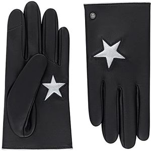 Roeckl Dames Lido lederen handschoenen, zwart/zilver, 8, Zwart/Zilver