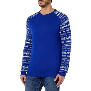 BRAELYN Heren gebreide trui 14620979-BR01, meerkleurig blauw, L, Multicolor blauw, L