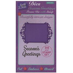 Sweet Dixie Seasons Grettings Frame Die En Stempel Set, Grijs