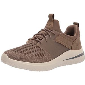 Skechers Heren Delson 3.0-Cicada Gebreide Bungee Lace Slip On, Kaki gebreid gaas W synthetisch, 41 EU