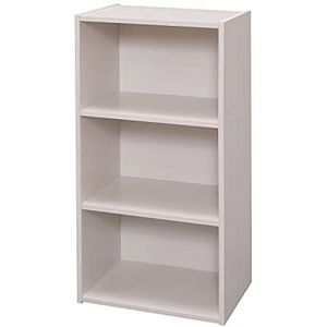Iris Ohyama, Middelgrote boekenkast met 3 niveaus/houten boekenkast/kubusboekenkast/boekenkast/kast met planken, Modulair, Kantoor, Woonkamer, Entree - Module Shelf - MDB-3 - witte eik