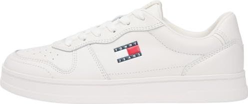 Tommy Jeans Dames The Greenwich leer EN0EN03006 Low Top, wit (Ecru), 3.5 UK, Wit Ecru, 36 EU