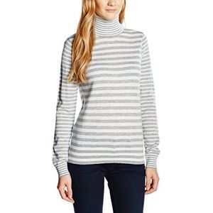 Tommy Hilfiger Dames pullover GALA ROLL - NK SWTR, gestreept, meerkleurig (Light Grey Htr/Snow White Stripe 902), M