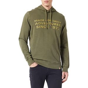 camel active Sweatshirt met capuchon voor heren, Olijfbruin, L