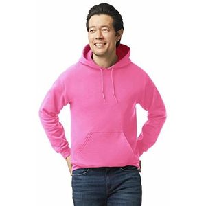 Gildan Sweatshirt met capuchon voor heren, Veiligheid Roze, M