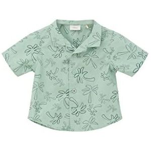 s.Oliver Junior Baby Boys overhemd met allover print, korte mouwen, blauwgroen, 62, blauwgroen, 62 cm