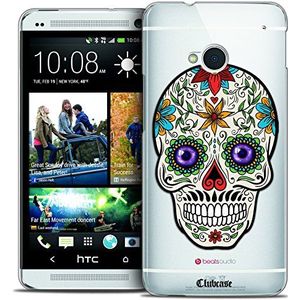 Caseink - Hoesje voor HTC One (M7) [Crystal HD Collectie Skull Design Maria's Flower - Hard, Ultradun, Bedrukt in Frankrijk]