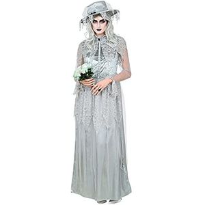 Widmann 97311 97311 kostuum spookbruid, jurk, hoed, themafeest, Halloween, dames, meerkleurig, S