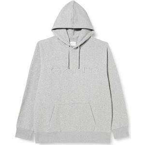 GANT Heren Embossed Sweat Hoodie Hoodie, gemengd grijs, XXL