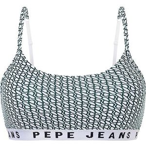 Pepe Jeans Dames Logo P Str Brlt BH, Groen (Groen), XS