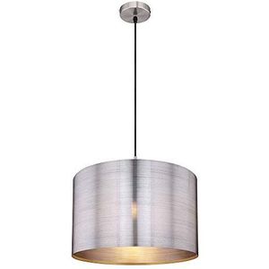 Plafond hanger lamp lamp nikkel mat zilver metallic textielkabel
