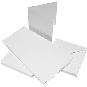 Craft UK 599, 50 kaarten en enveloppen, wit, 10,1 x 10,1 cm