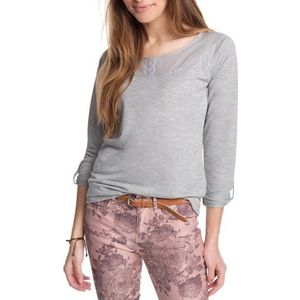 ESPRIT Dames shirt met lange mouwen, grijs (Silver Grey Melange 041), 42