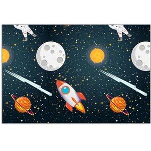 Procos - Tafelkleed van kunststof met planeten, Astronauta Rocket Space Party (180 x 120 cm), meerkleurig, 93737