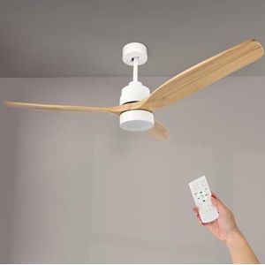 M mimotec - Gekke witte led-plafondventilator, 6 snelheden, dimbaar CCT-licht, winter-zomermodus, timer model LM8822